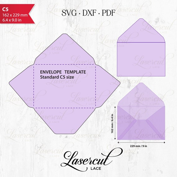Download Standard C5 International Size Svg Envelope Template Lasercut Etsy