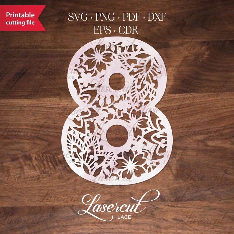 Download Eight 8 digit number svg file for Cricut Floral numbers | Etsy