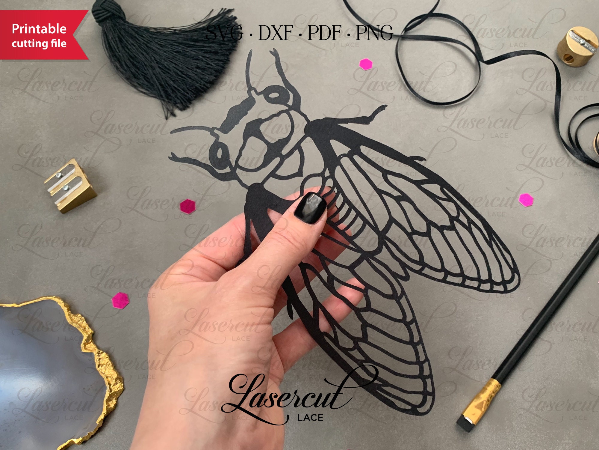 Templates insect for Cricut bugs dxf Ladybug fly vector silhouette