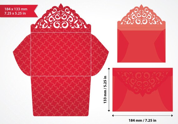 Download SVG Wedding Envelope laser cut Template Printable Cricut ...