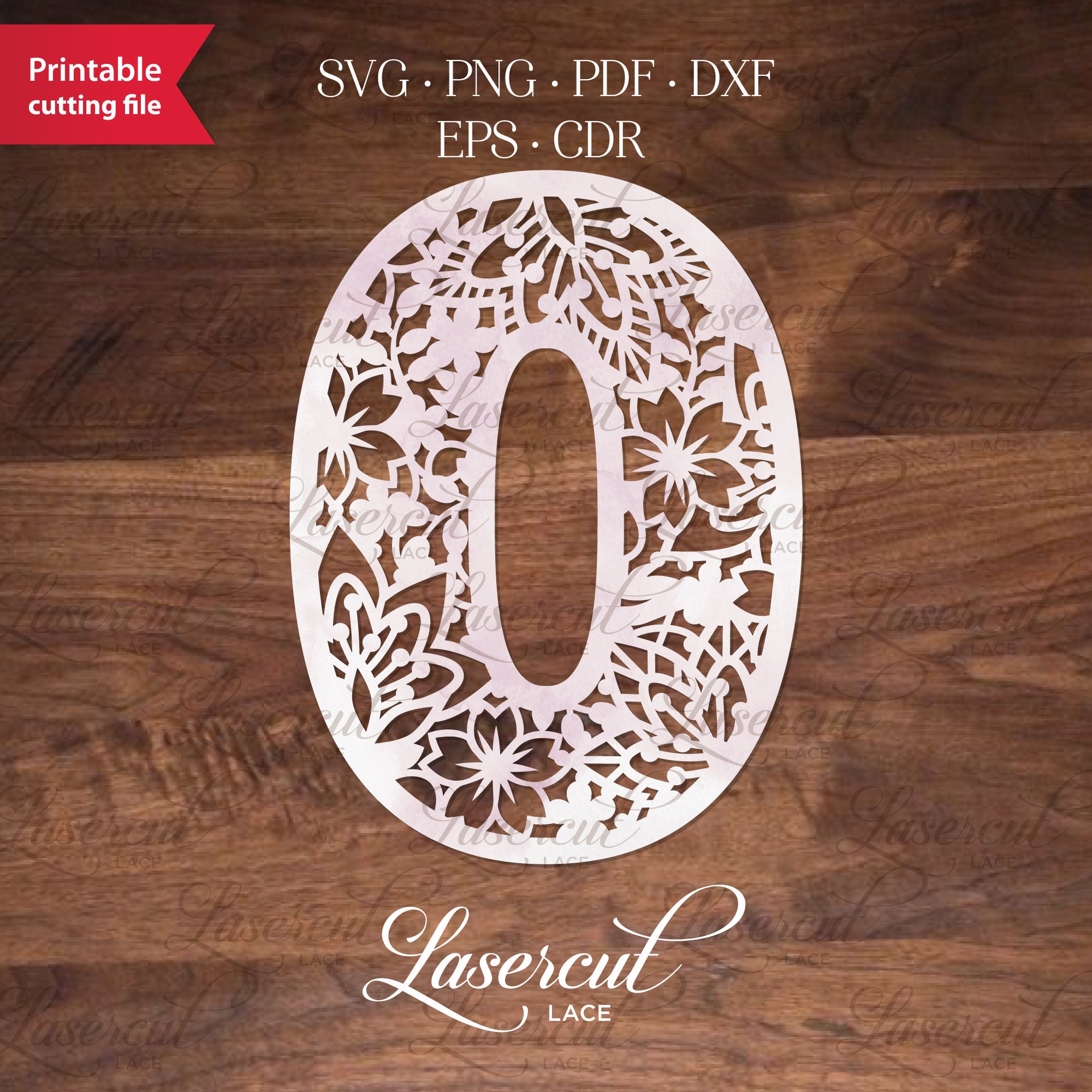 Download Zero Svg File For Cricut Floral Numbers Lasercut Template Etsy
