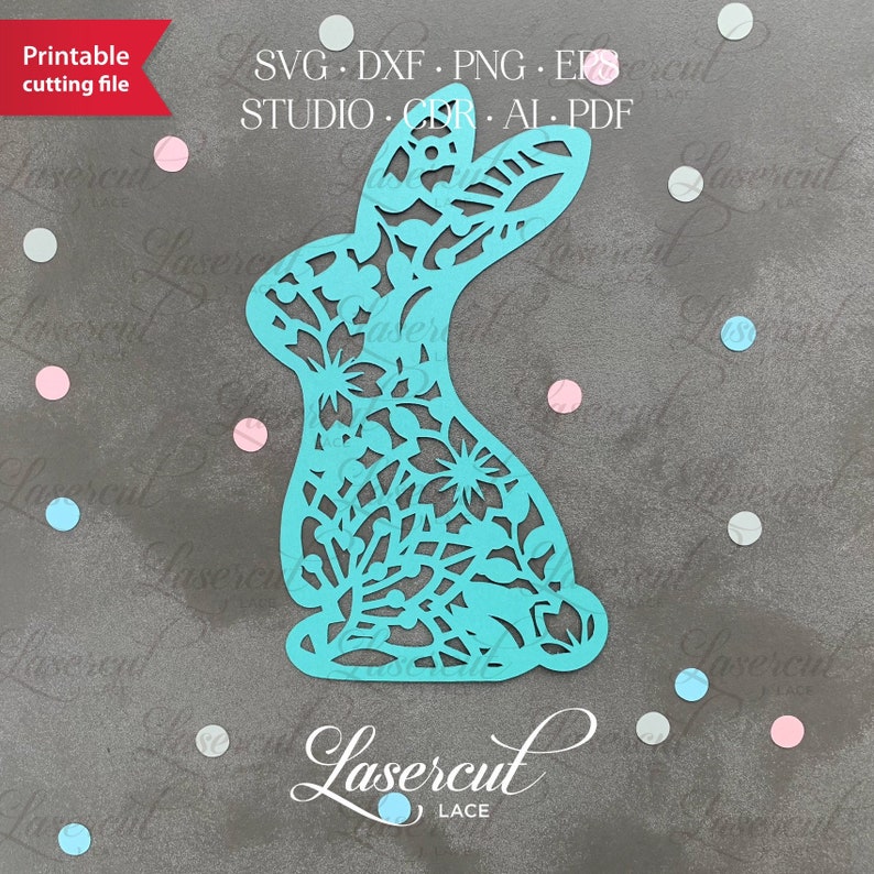 Download SVG Easter bunny rabbit shape template. Floral Zentangle ...