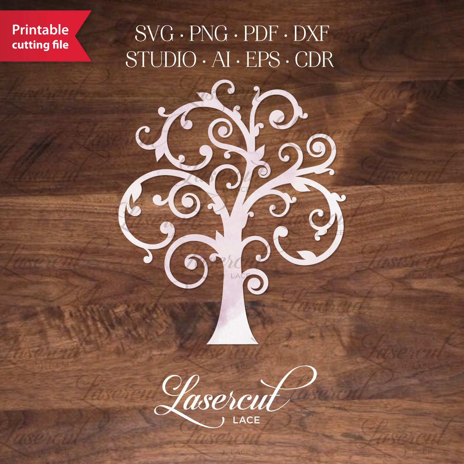 Cameo Laser Cut Tree SVG File. Family Tree Vector for - Etsy UK