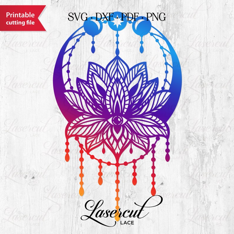 Download Lotus mandala SVG cut file Crescent Moon Sacred Lotus ...