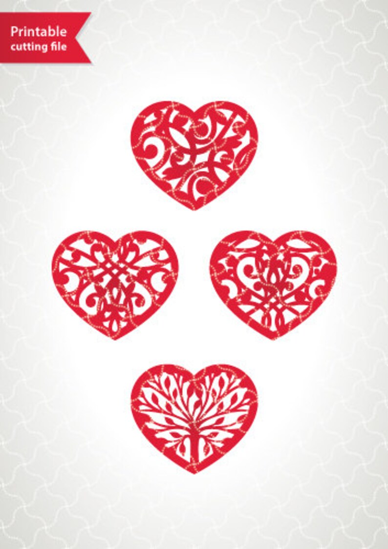 Download Silhouette Cricut heart Valentine svg template ai eps dxf | Etsy