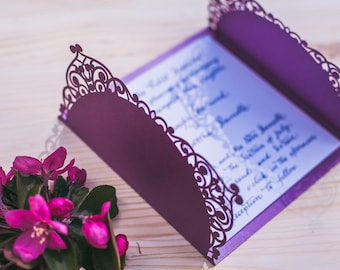 Vierkante bruiloft uitnodiging SVG 5.25x5.25" kaart, laser gesneden sjabloonbestand voor Cricut of Silhouette Cameo, verjaardagskaart SVG gesneden bestand