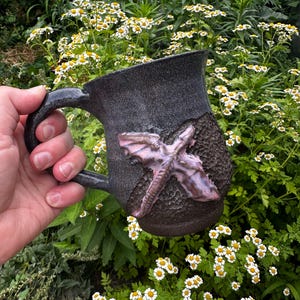 Handmade Stoneware Dragon Relief Mug