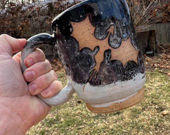 Handmade Stoneware Dragon Mug