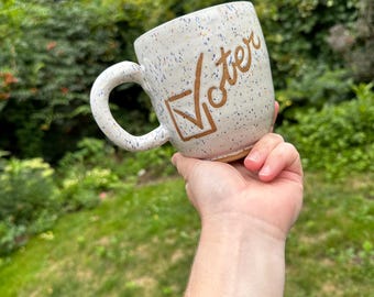 Handmade Stoneware Voter Mug