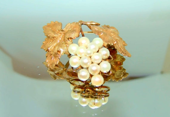 Broche Vintage Grappe De Raisin - Couleur Or Avec Cristaux De Couleur - Modèle 306 - Occasion En Excellent état (ancien)