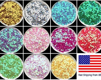 Moon Shape Glitter Multicolor Holographic Flakes Art Acrylic | Etsy
