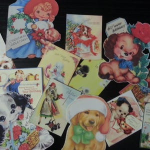 Dogs, Pets, God Lovers GREETING CARD Die Cuts for Card Making, BB44 -- Lot of 14 Adorable