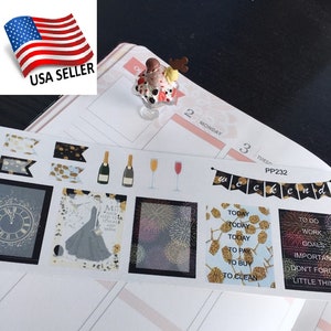 New Year (EVE) Decoration Boxes/ Functional Boxes: Planner Stickers || Erin Condren,Limelife,Plum Paper, Filofax, S232/S233/S234