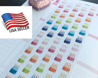 Birthday Cake Planner Stickers: Colorful Party Decor