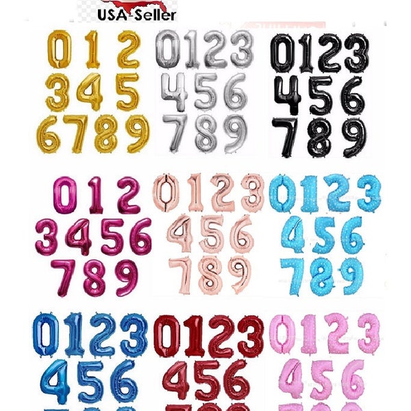 16"/26" Number foil  balloons - create your number - US Seller