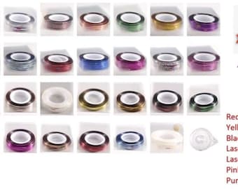 1mm Nail Art Striping Tape: DIY Decoration Sticker (2-50pcs)