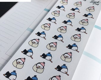 Penguin Fitness,Gym, Coffee Time,Sick Day,Cleanup Planner Stickers ||Perfect 4 Erin Condren, S301/S302/S303/S304  Limelife, Filofax
