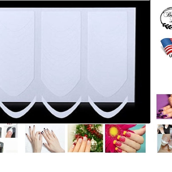 French Tip Guides Sticker Manicure Stripe Edge Nail Art Decoration DIY (Buyer Choice Patterns) 2-50 Sheets #13