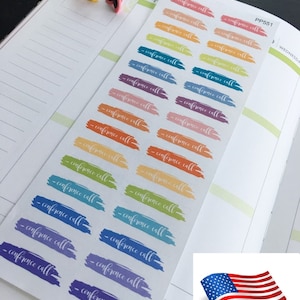 Conference Call Planner Stickers: Erin Condren, Plum Paper