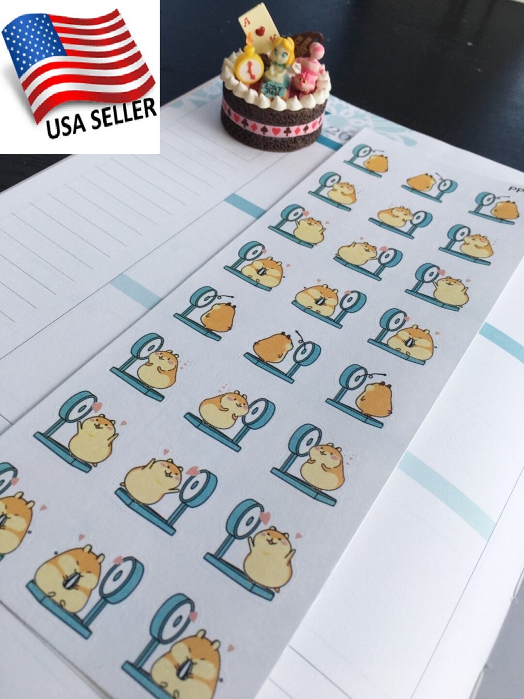 Kawaii Hamster Weightlifting Planner Stickers: Fitness Goal Icons - Etsy