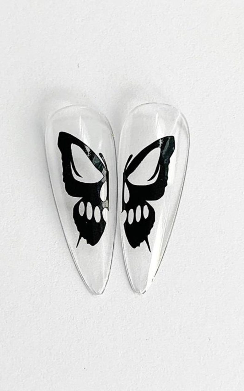 Halloween Nail Decals: Bats, Ghosts, Skulls, Skull Butterfly - Nail Art Stickers image 7