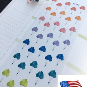 S-179 -Party, Congrats,Balloons, Happy Birthday Balloon, Party Balloons: Life Planner Stickers ||Erin Condren, Limelife, Plum Paper, Filofax