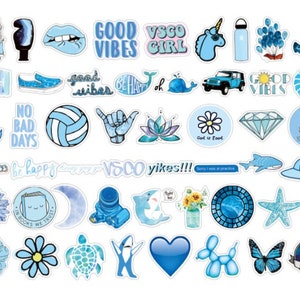 VSCO3 Blue Matte stickers pack 510152040pcs Mystery | Etsy