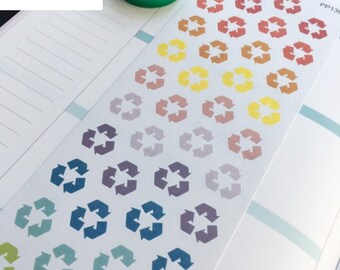 Adesivos para planejador Recycle Icon: Acabamento fosco para Erin Condren
