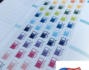 Gas Pump Planner Stickers: Colorful Fueling Icons