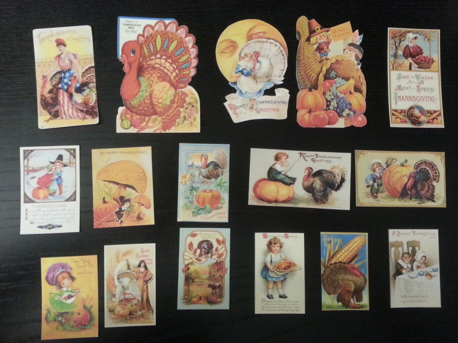 Vintage Thanksgiving Greeting Card Die Cuts: Scrapbook Paper Crafts - Etsy
