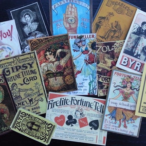 Vintage Gypsy Fortune Teller para la fabricación de tarjetas BB30B - Lote de 14