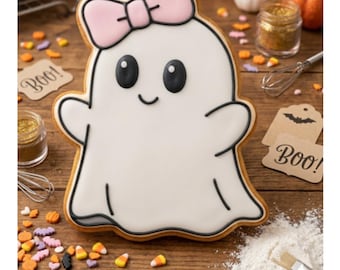 Halloween Ghost with Bow Cookie Cutter STL  – 3D Printable STL Files - 7 Sizes (Digital Download)