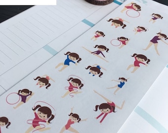 Gymnastics Girl Planner Stickers: Erin Condren, Limelife, Plum Paper