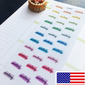 Meeting Planner Stickers: Colorful Brushstrokes for Erin Condren, Plum Paper
