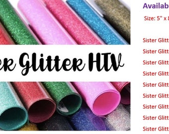 Siser Glitter HTV Sheets: Iron On Vinyl, Craft Projects (5" x 8")