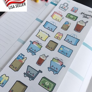 Supermarkt, Markt, Shop, Einkaufstasche, Shop Run Life Planner Sticker|| Perfekt 4 Erin Condren, Limelife,Plum Paper,Filofax Planners S291