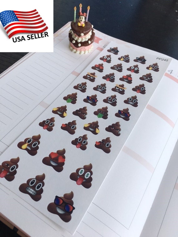 Cute Poop Filofax Planners Poop Kawaii Poop Planner Stickers Erin