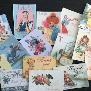 Biglietti di ringraziamento, Grazie, Grazie mille Die Cuts 4 Scrapbooking, BB68/69 -- Immagini vintage