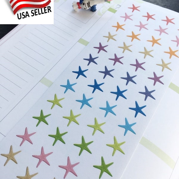 S173-Star, Starfish,Marine Invertebrates,Star-Shaped Echinoderms planner stickers:Planner Stickers|Erin Condren,Limelife,Plum Paper,Filofax