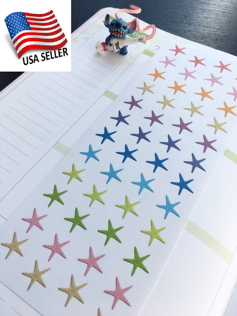 S173-Star Starfish,Marine Invertebrates,Star-Shaped Echinoderms planner stickers:Planner Stickers|Erin Condren,Limelife,Plum Paper,Filofax