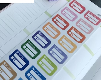 Pay Bills Planner Stickers: Erin Condren, Limelife, Plum Paper