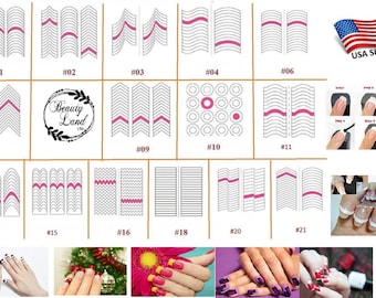 Guías de uñas con punta francesa: pegatinas de manicura DIY