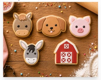 Barnyard Animal Cookie Cutter STL Bundle B – 3D Printable STL Files - 7 Sizes, 35 Files (Digital Download)