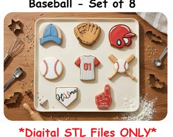 Baseball Cookie Cutter STL Bundle | 3D Printable STL Files – 7 Sizes, 56 Files (Digital Download)