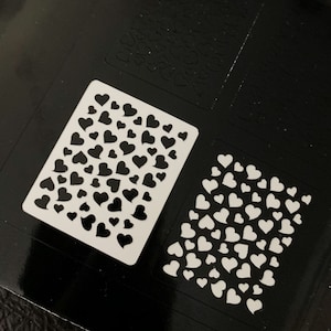 Scattered Hearts Stencils for Nails, Valentine&#39;s Nail Stickers, Nail Art, Nail Vinyl, Nail Stencil pattern