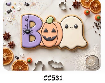 Halloween Ghost Boo Cookie Cutter STL – 3D Printable STL Files - 7 Sizes (Digital Download)