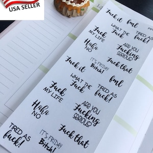 S-479 -- FU*K YOU Snarky Adulting Is Hard, Bad Words Planner Stickers ||Perfect 4 Erin Condren, Limelife, Plum Paper, Filofax Planners