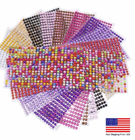 RED 3 strips Stick on Diamond Stickers Self-Adhesive Gems DIY Crafts  Decorations