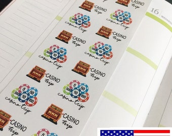 S-540 -- Casino, Casino Trip, Vacation, Holiday: Planner Stickers ||Perfect 4 Erin Condren, Limelife, Plum Paper, Filofax Planner