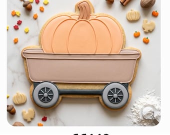 Thanksgiving Pumpkin Cart Cookie Cutter STL – 3D Printable STL Files - 7 Sizes (Digital Download)